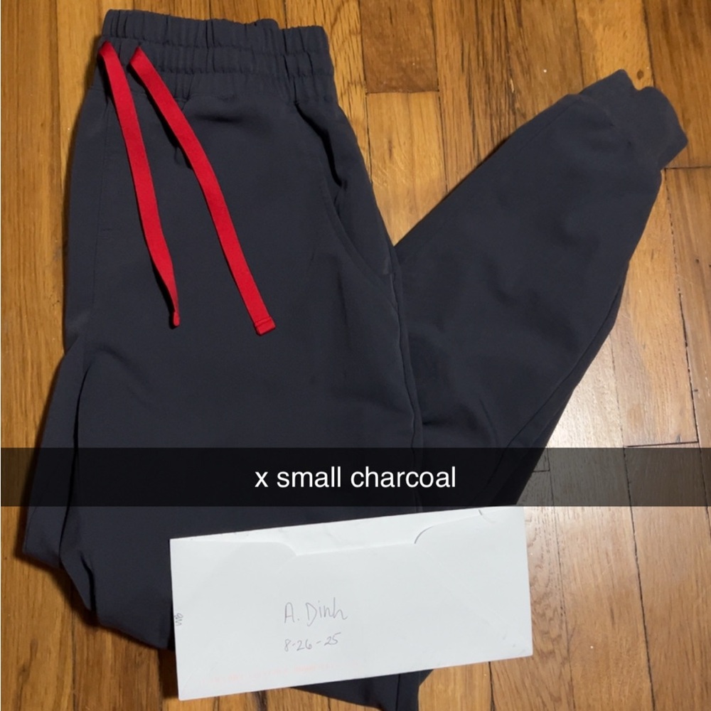 Figs Charcoal Joggers with Red Drawstrings